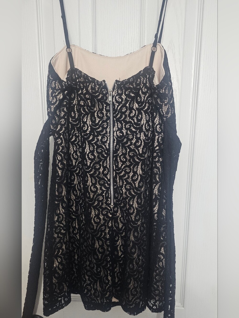BE COOL Black Lace Strapless Cocktail Dress SIZE large - Picture 5 of 11